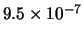 $ 9.5\times 10^{-7}$